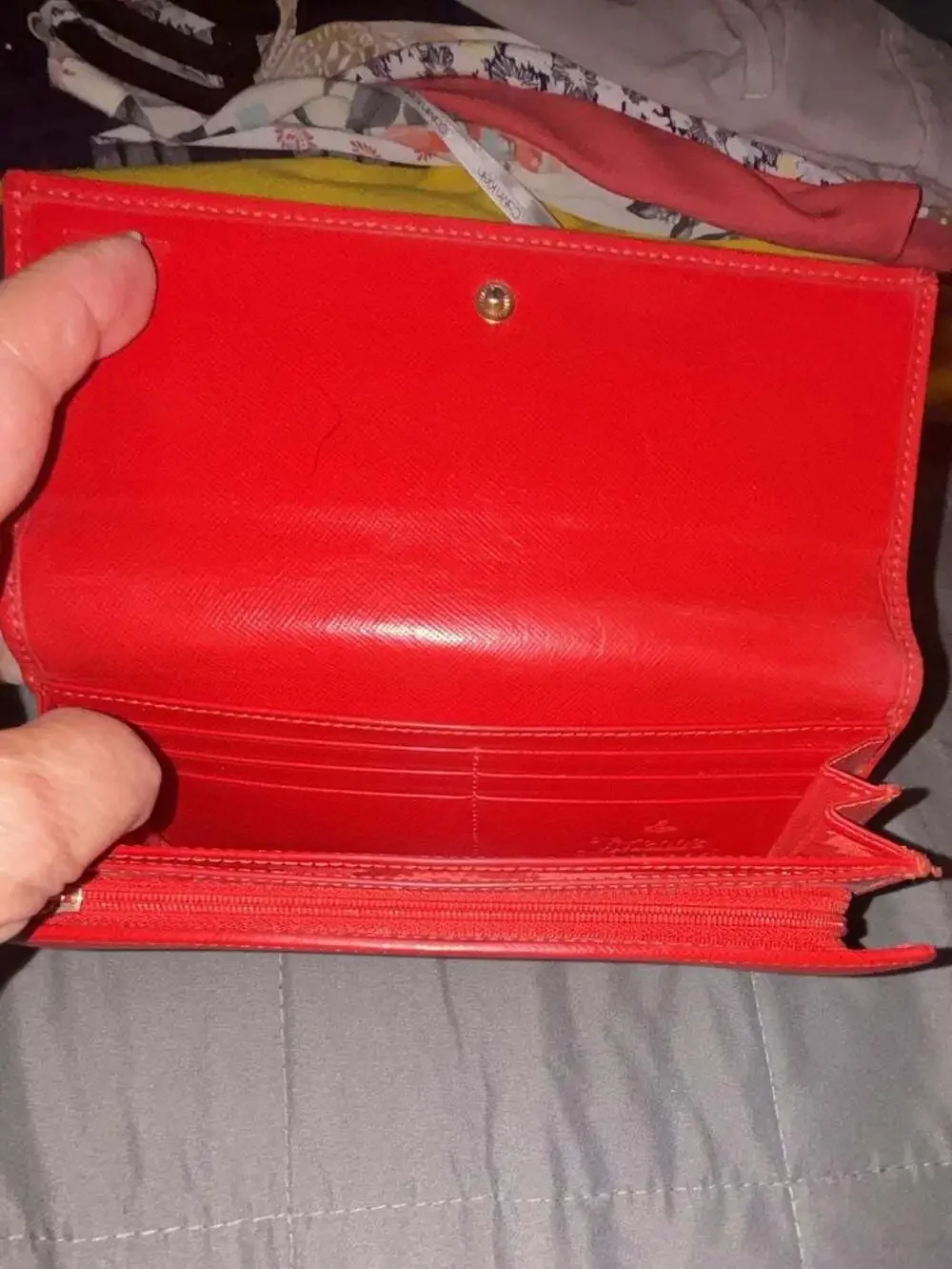 Vivienne Westwood Red Saffiano Leather Continental Long Clutch Wallet